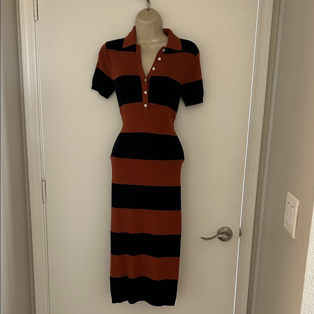 Chic Striped Banana Republic Midi Dress